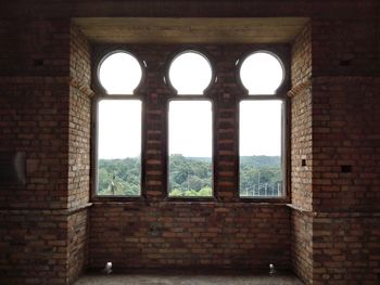 Arch window in historic building