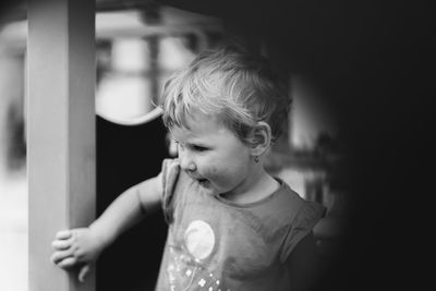 Close-up of cute girl looking at camera