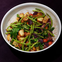 Directly above shot of salad in bowl