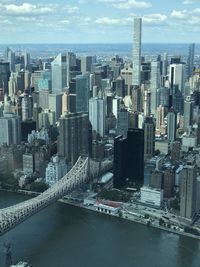 Aerial view of city at waterfront