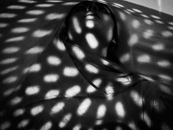 High angle view portrait of woman