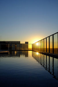 View of swimming pool against clear sky