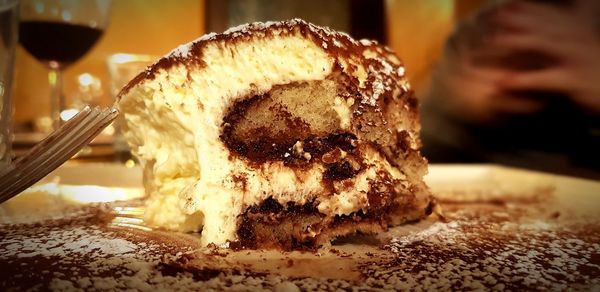 Close-up of cake on table