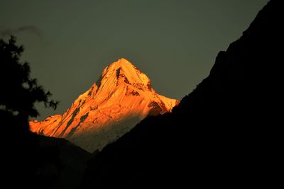 Scenic view of snowcapped mountain against sky