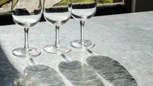 Close-up of wine glasses