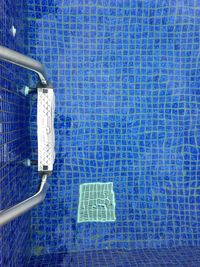High angle view of text on swimming pool