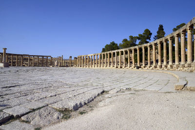 View of old ruins against clear sky