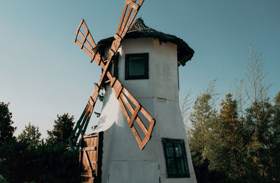 Low angle view of old building against sky