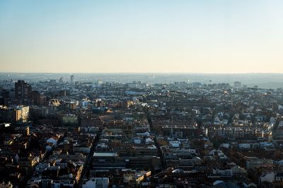 Cityscape against clear sky