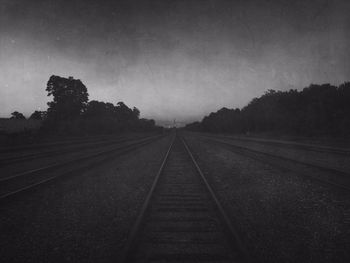 Railroad track on road