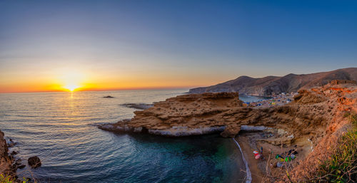 Charrana beach in nador city - morocco . perfect beach view, summer holiday and vacation design