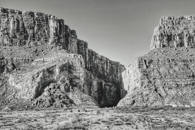 View of rock formations against sky