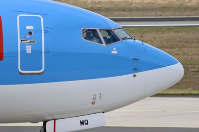 Airplane on airport runway