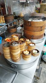 High angle view of food in restaurant at store