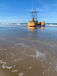 Shipwreck on the beach. outer banks north carolina 