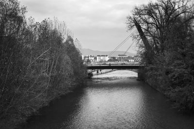 Bridge over river against sky