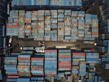 Stack of an abandoned container box