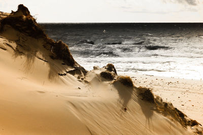 Scenic view of beach against sky