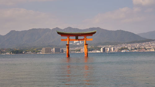Itsukushima shrine in the middle of the sea