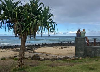 Scenic view of beach against sky