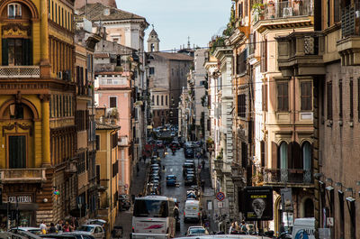 Cars on street in city