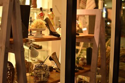 Close-up of clothes hanging in kitchen