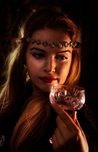Close-up portrait of a young woman