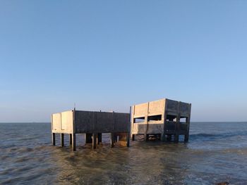 View of sea against clear sky