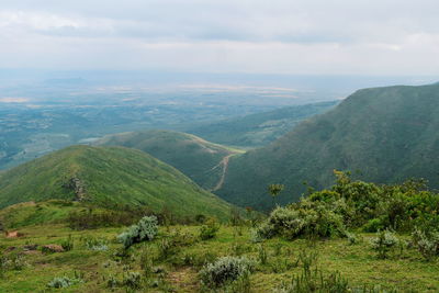 Aerial view of rift valley seen from kijabe hills, kenya 