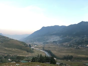 Scenic view of mountains against sky