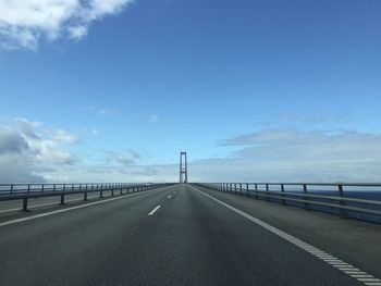 Empty road against sky