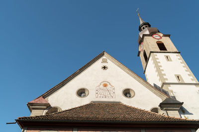Unteraegeri, switzerland, february 20, 2023 historic old saint marys church in the city center 
