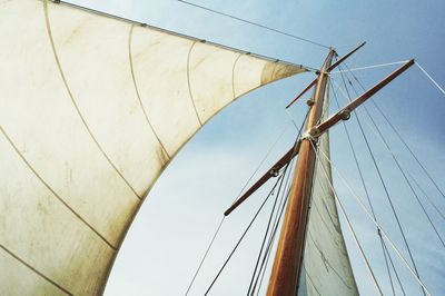 Low angle view of sailboat against sky