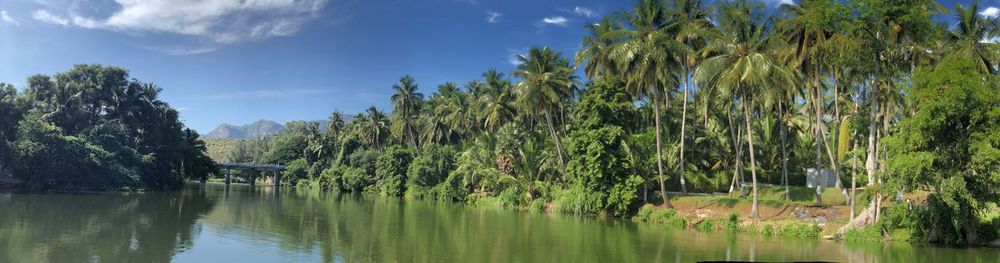 Panoramic view of lake against sky