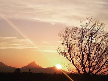 Sun shining over landscape