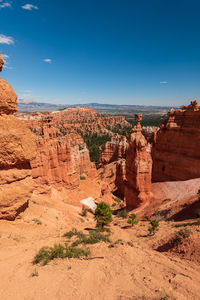 Scenic view of rock formations against sky