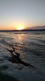 Scenic view of sea at sunset