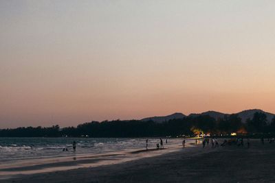 Scenic view of sea at sunset