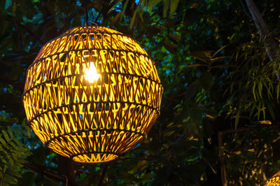 Close-up of illuminated lantern