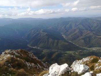 Scenic view of mountains against sky