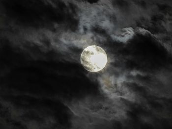 Low angle view of moon against sky