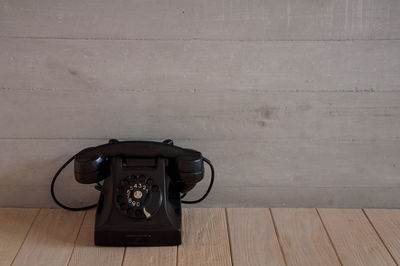 Telephone on table