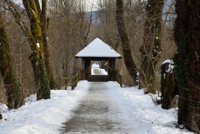 Scenic view of snow covered landscape during winter