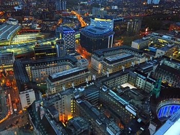 High angle shot of cityscape