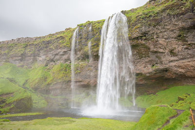 Scenic view of waterfall