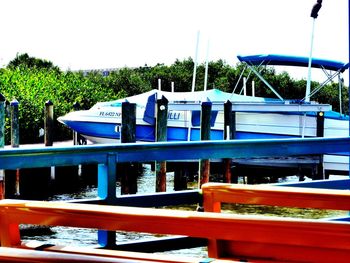 Pier in river