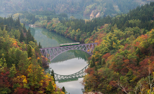 High angle view of bridge over river