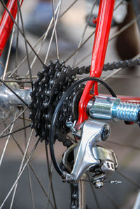 Close-up of bicycle wheel