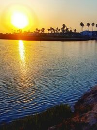 Scenic view of sunset over sea