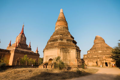 Panoramic view of temple against clear sky